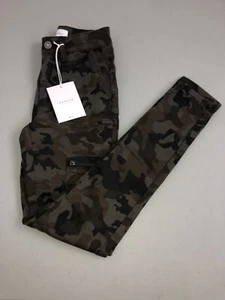 Kancan Jeans Green Size 1/24 Junior Skinny Zip-Hem Camo Print Stretch - Picture 1 of 9