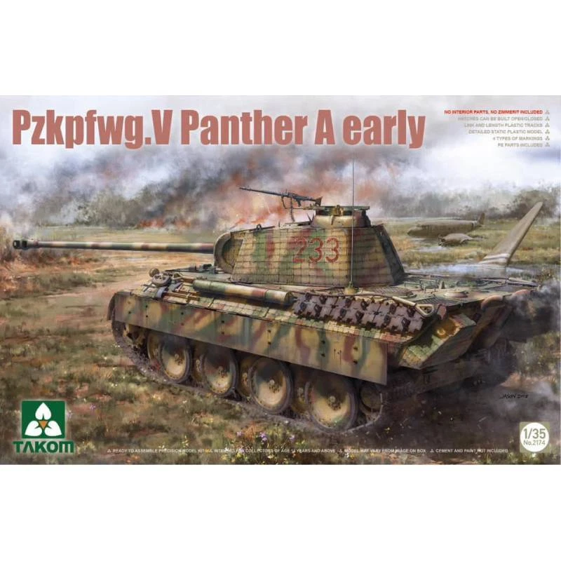 Modellino Char Pz.kpfw.v Sd.kfz. 171 Panther Ausf. A Early TAKOM 2174 1:3 5 - Immagine 1 di 1