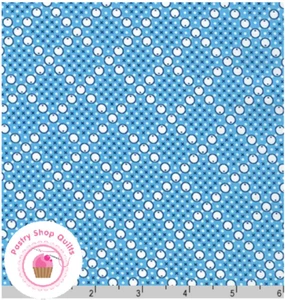 Kaufman BASKET OF BLOOMS 20494 73  Blue ZIMMERMAN Quilt Fabric 30's REPRO - Picture 1 of 3