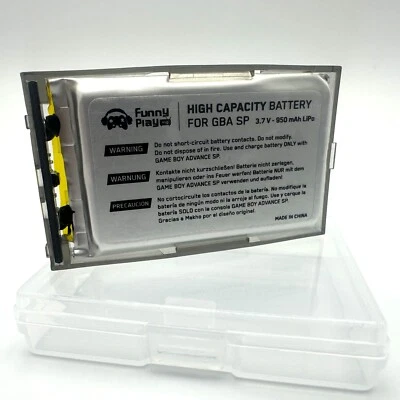FunnyPlaying Gameboy Advance SP Rechargeable 950mAh LiPo High Capacity Battery