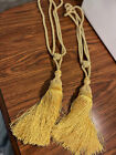 Pair Of Gold Drapery Tassel Tie backs , 32” Ropes, 10 1/2” Tassels 