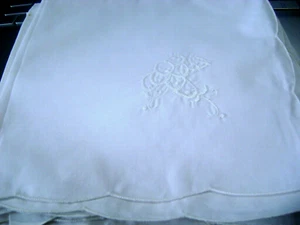 SERVILLETAS DE CENA Blanco Bordado Flor Lote de 6 piezas 40 cm x 40 cm - Imagen 1 de 2