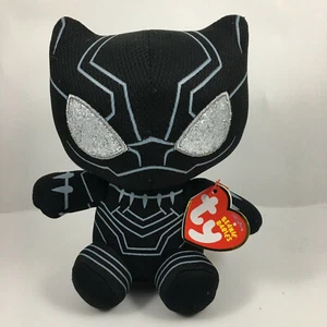 TY Beanie Baby 6" Black Panther Marvel Plush Stuffed Animal Toy MWMTs Heart Tags - Picture 1 of 4
