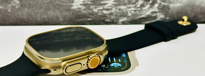 49MM Apple Watch ULTRA 2 Custom BRONZE Anodized Black Sport Band Gold Plated Pin - Image 1 of 4