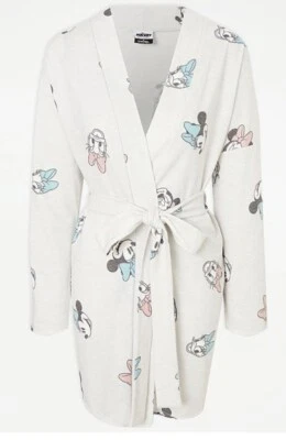Brand New Disney Daisy Duck Printed Light Grey Dressing Gown For Ladies  /Women - image 1 of 2