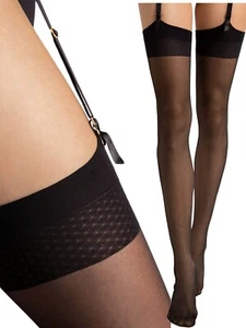 Fiore Suspender Stockings 20 Denier Stockings S M L new Obsession Jovitta - Picture 1 of 13