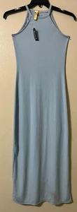 NWT Women Blue Ribbed Halter Maxi Sleeveless Dress Size Small - Picture 1 of 5