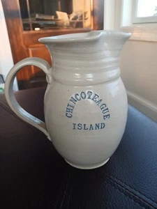 CHINCOTEAGUE ISLAND, VIRGINIA HAND THROWN POTTERY PITCHER SIGNED BY GAIL 7 1/4" - Picture 1 of 11