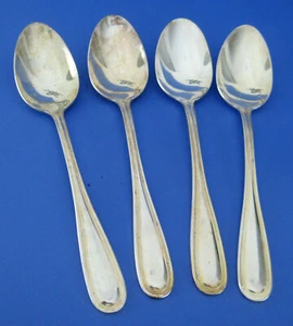4 cucharas de sopa ovaladas de toalla borde plateado con cuentas - Imagen 1 de 3