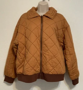 Wild Fable Womens Brown Quilted Bomber Jacket Coat Size S - Picture 1 of 3