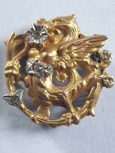 BIJOUX ANCIEN EN OR 18 CARATS ELEMENT DE MONTRE OU COLLIER DRAGON & DIAMANT 1,3G - Bild 1 von 6