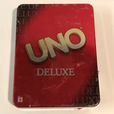 UNO Deluxe Edition Card Game Metal Tin Sealed New B0001 - Image 1 of 4