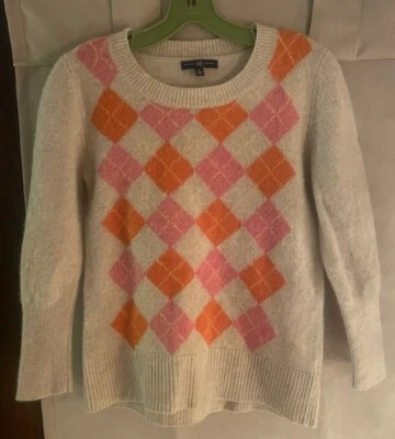 Suéter Gap para Niñas Talla L Tostado con Argyle Rosa y Naranja Foto 1 de 3