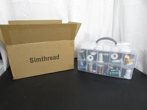 80 Colors Polyester Embroidery Thread 500 Meters (550Y) W / PLASTIC CASE - Picture 1 of 8