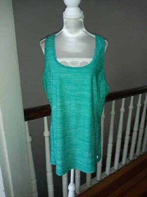 Regata Racerback Verde 100% Poliéster 9-1 Muito Bom Estado Danskin Now Fitted Tamanho G (12-14) - Imagem 1 de 4