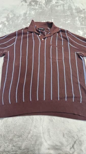 Bonobos Herren Gr. L rot blau gestreift Strukturnaht Pullover Poloshirt - Bild 1 von 9