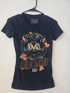 BLACK CRAFT - T-shirt donna gatto nero taglia XS  - Foto 1 di 3