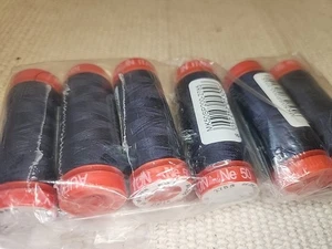 New - SEWING THREAD LOT- 6 Small Spools-Aurifil Cotton 50wt Very Dark Navy #2785 - Picture 1 of 2