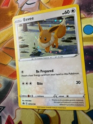 Eevee SWSH190 SWSH: Sword & Shield Cards Holo Pokemon TCG - NM Partial Swirl - Image 1 of 4