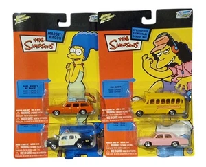 The Simpsons Police car, Homer's sedan, Marge's wagon, School bus die cast set - Picture 1 of 17