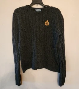 Ralph Lauren Crew Neck Sweater blaxk Cable Knit Lambs Wool Women’s Size - Picture 1 of 3
