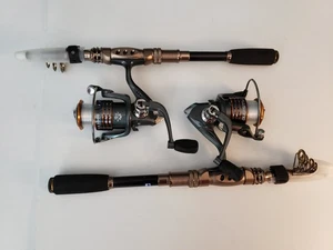 PLUSINNO Telescopic 2 Angelrute & Rolle Combo Kits mit Tragetasche - HA3000 Rollen - Bild 1 von 9