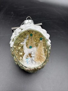 Robert Stanley Weihnachten Schnee Espe Hirsch Tannenzapfen Baum Szene Ornament NEU - Bild 1 von 4