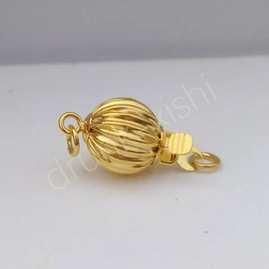 Collar de pulsera vintage de oro amarillo sólido de 14 K con cierre de esfera de una sola hebra 7 mm - Imagen 1 de 6