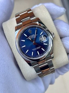 Rolex Datejust 36 Sunburst Blue Dial 36mm Watch Box & Papers 126200 - Picture 1 of 7