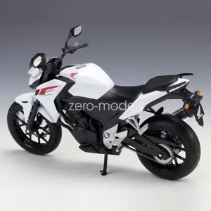 1/10 2014 scale Honda CB500F Motorcycle Model White Diecast Kids Toys Gifts - Picture 1 of 21