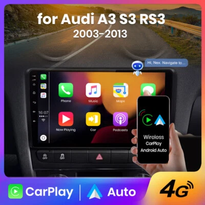 Apple Carplay Android 13 Car Stereo Radio For Audi A3 S3 RS3 2003-2012 GPS DAB+ - Image 1 of 4
