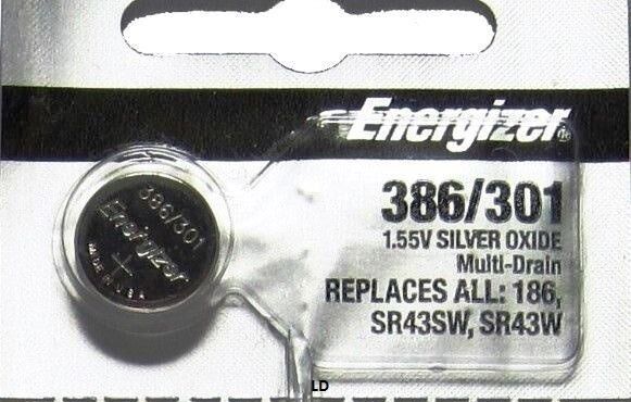 ENERGIZER 301/386 SR43SW SR43W 186 WATCH BATTERY NEW SEALED Authorize Seller
