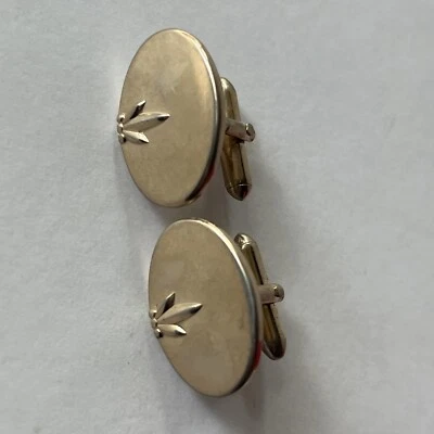 Gemelos Swank grabados en oro firmados Fleur De Lis Foto 1 de 4