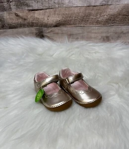Baby Girls Stride Rite Ginny Non Slip Leather Mary Jane Flats, Sz 6M, Champagne - Picture 1 of 12