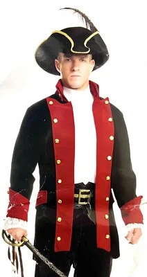 Chaqueta Abrigo Capitán del Caribe Príncipe Pirata Vestido Elegante Halloween Adulto Disfraz Foto 1 de 2