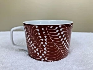 Georges Briard Papyrus Kaffee Tee Tasse Burgund und Weiß Vintage - Bild 1 von 7