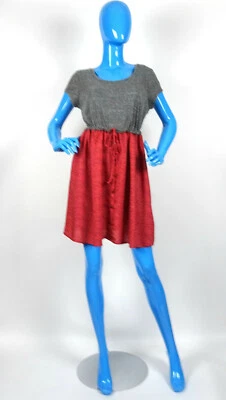 Maison Jules Casual T-Shirt Womens Dress Striped Gray Coral L 12 14 Short Sleeve - Image 1 of 4