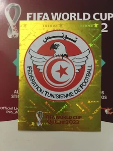 TUNISIA TEAM SHIELD, PANINI FIFA WORLD CUP QATAR 2022, FOIL STICKER #TUN2 - Picture 1 of 1