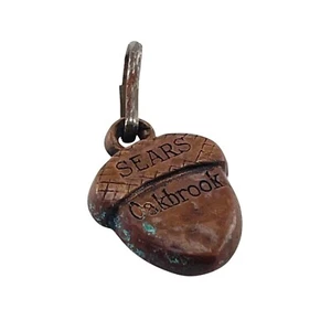 Antique Sears Oakbrook Acorn Fob Copper Zipper Pull Patina Finish For Collector - Picture 1 of 5