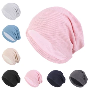 Unisex Men Hijab Hair Loss Caps Women Turban Chemo Sleep Hat Baggy Beanie Bonnet - Bild 1 von 21