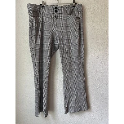 Torrid Plaid Career Pants High Waist Bootcut Stretch Black White 14S - Image 1 of 3