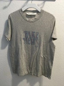 IRO Womens Fake News T Shirt Heathered Gray Sz S - Picture 1 of 4