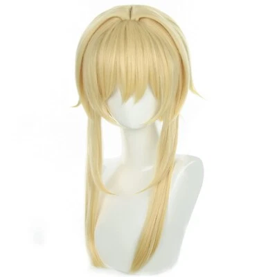 Peluca Cosplay Anime Genshin Impact Lumine Peluca Rubia Clara Pelo Largo con Peluca Gratis Foto 1 de 4