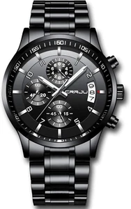 Men'S Fashion Stainless Steel Watches Date Waterproof Chronograph Wristwatches,S - Picture 1 of 9