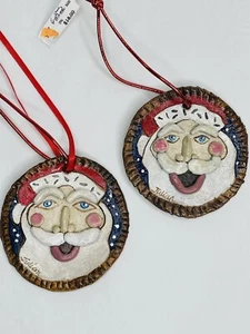 Vanessa Julian Argilla Dipinta a Mano Babbo Natale Ornamenti Natale Rotondo Vacanze 3D - Foto 1 di 12