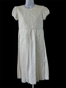 Strasburg Girl's Heirloom Collection Size 14 DRESS Ivory Cream Cap Sleeve Cotton - Picture 1 of 9