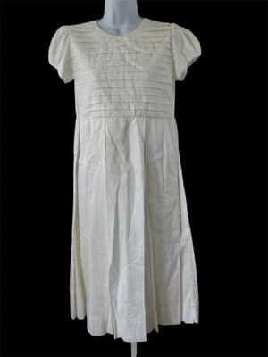 Strasburg Girl's Heirloom Collection Size 14 DRESS Ivory Cream Cap Sleeve Cotton - Image 1 of 4