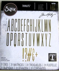 Alphanumeric Stretch Upper Alphabet Sizzix Thinlits Die Set by Tim Holtz 665206 - Picture 1 of 3