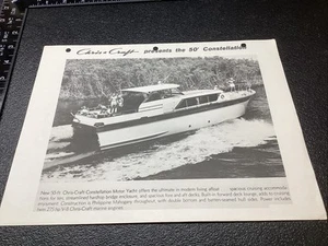 2 Chris Craft Boat Spec Info PLANS Ad Part List 1/1 CONSTELLATION V8 50ft Yacht - Picture 1 of 3