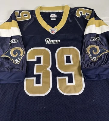 Camiseta De Colección Reebok NFL Auténtica S Jackson #39 Talla 58 St Louis Rams Cosida Azul Marino Foto 1 de 4
